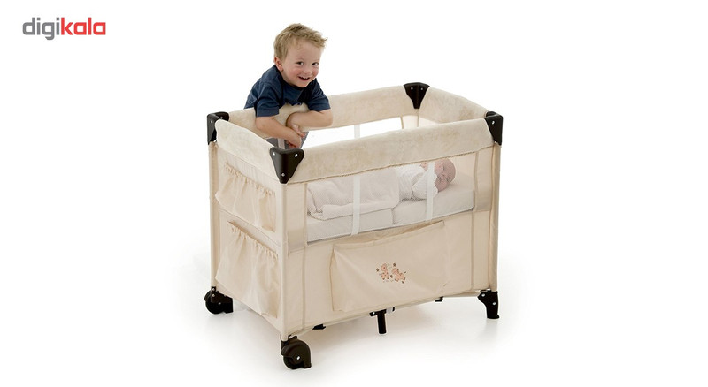 تخت و پارک بازی هاوک مدل Dreamn Care Zoo Beige