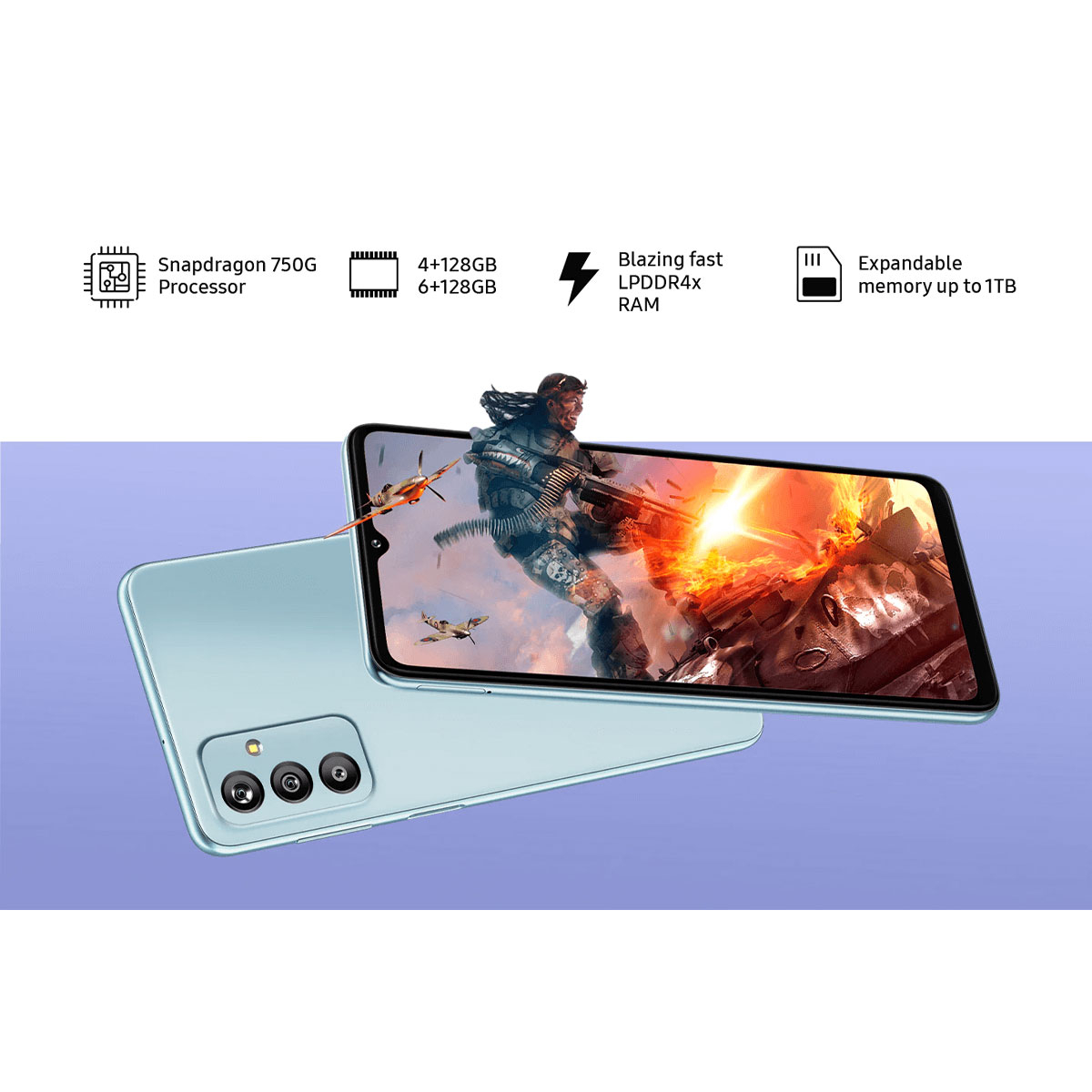 گوشی موبایل سامسونگ مدل Galaxy F23 5G دو سیم کارت ظرفیت 128 گیگابایت و رم 4 گیگابایت - اکتیو