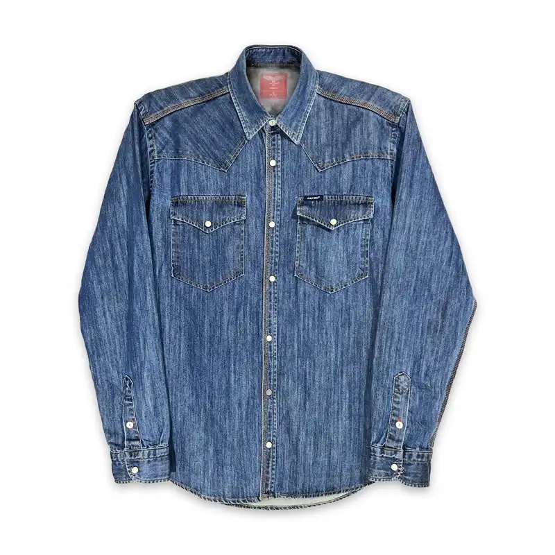 پیراهن آستین بلند مردانه گالف برد مدل Denim-Monaco-01