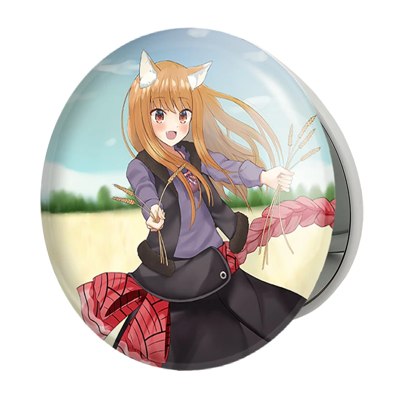 آینه جیبی خندالو طرح هولو انیمه ادویه و گرگ مدل تاشو کد 36090