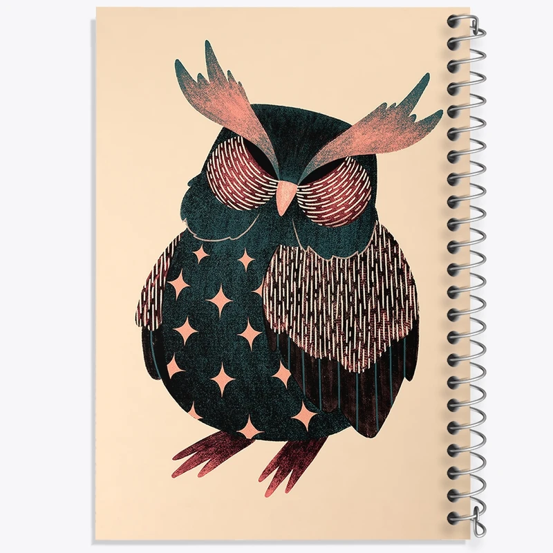 دفتر ژورنال نویسی 50 برگ خندالو مدل نقطه ای طرح جغد کد F211