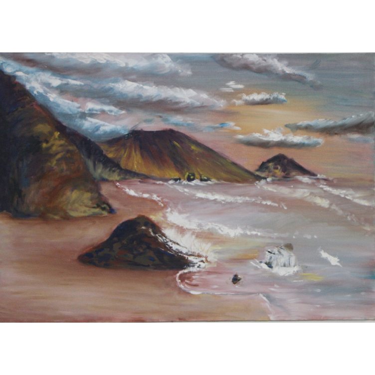 تابلو نقاشی رنگ روغن مدل صدای دریا