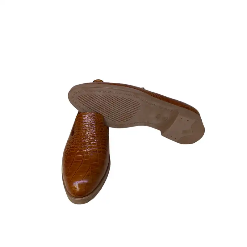 کفش زنانه مدل کوکو045ساده چرم طبیعی رنگ قهوه ای