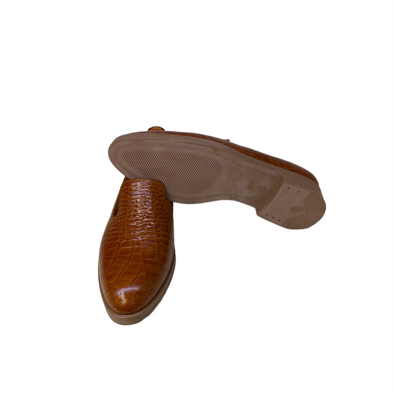 کفش زنانه مدل کوکو045ساده چرم طبیعی رنگ قهوه ای