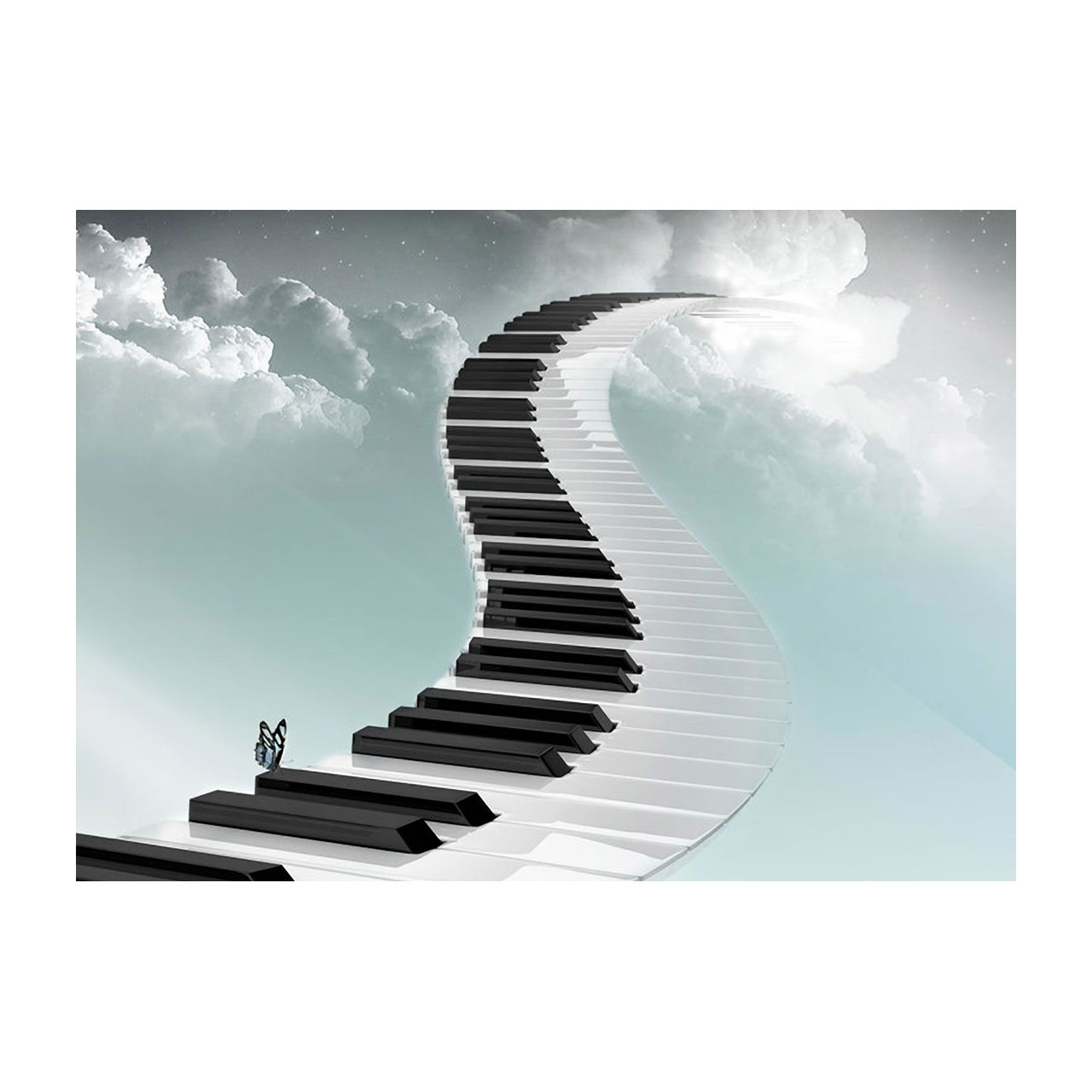 کارت پستال بادکنک آبی طرح پیانو مدل Piano