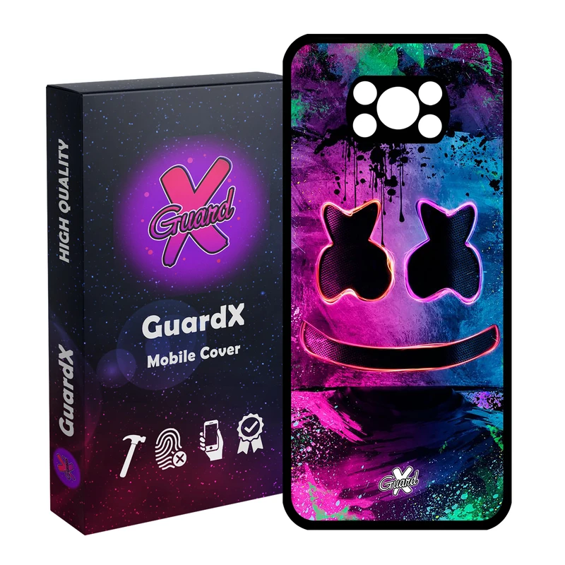 کاور گارد ایکس طرح Marshmello مدل Glass10028 مناسب برای گوشی موبایل شیائومی Poco X3 / Poco X3 NFC