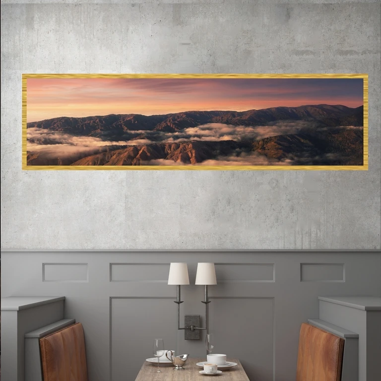 تابلو بکلیت طرح طبیعت کوه و غروب مدل T-7545