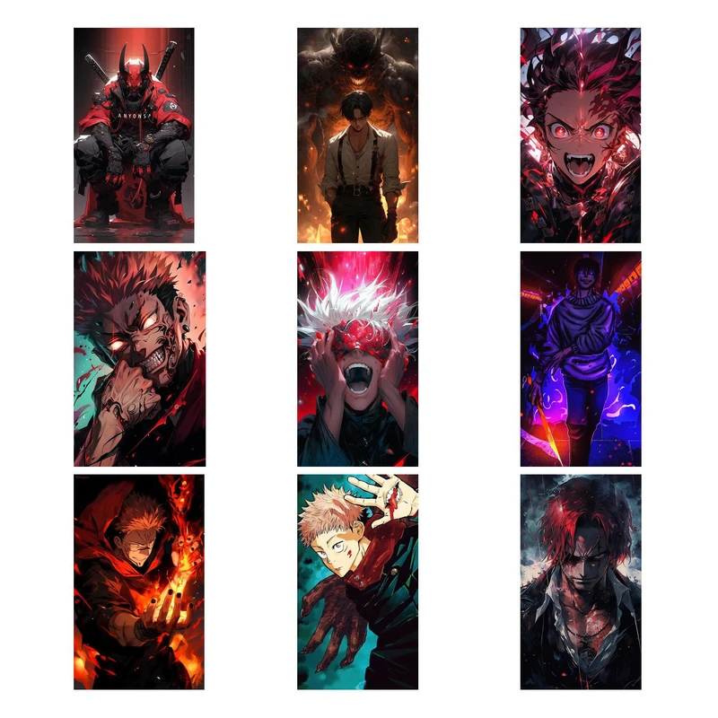 پوستر بوم استیکر طرح انیمه کد P10 مجموعه 9 عددی