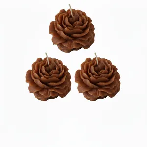 شمع دست ساز طرح گل آلاله مجموعه سه عددی