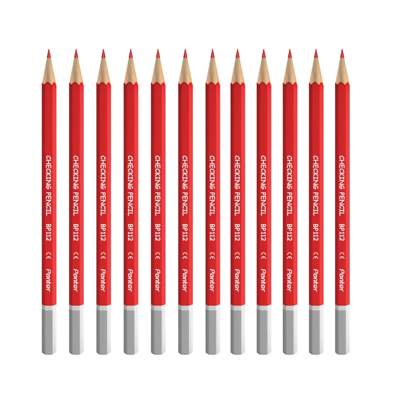 مداد قرمز پنتر مدل Checking Pencil Triangular کد BP112 - بسته 12 عددی