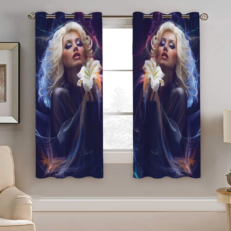 پرده نیروانا طرح چهره مدل مخمل کد 8074 سایز 140×200 سانتی متر