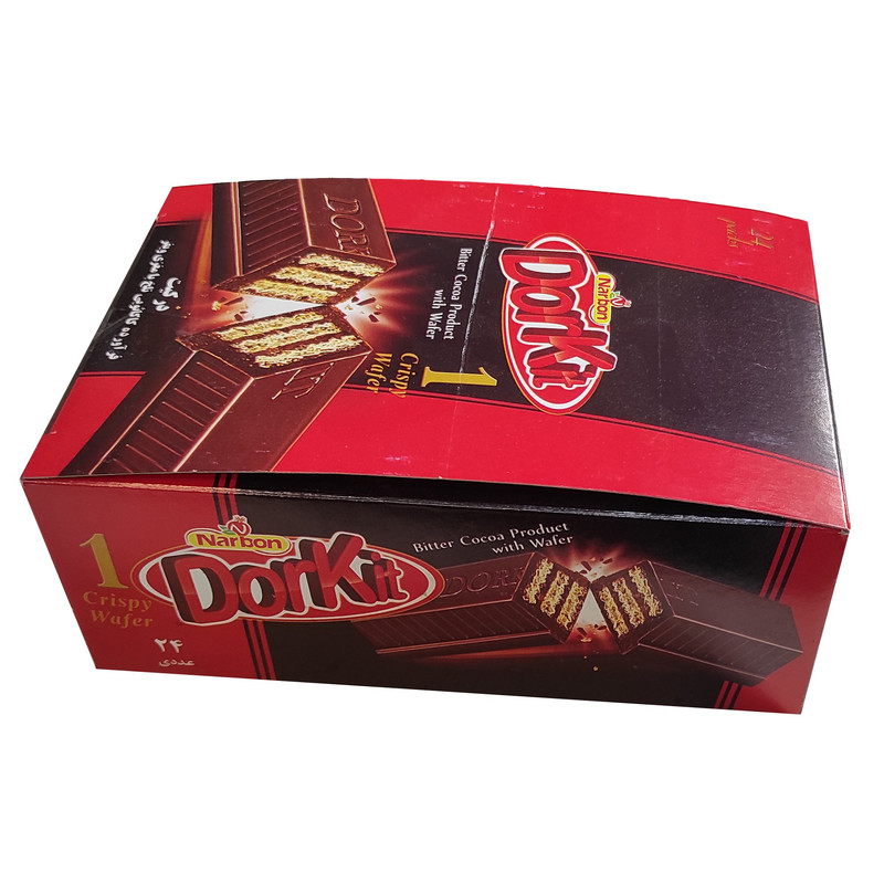 ویفر با روکش کاکائو تلخ ناربن - 25 گرم بسته 24 عددی