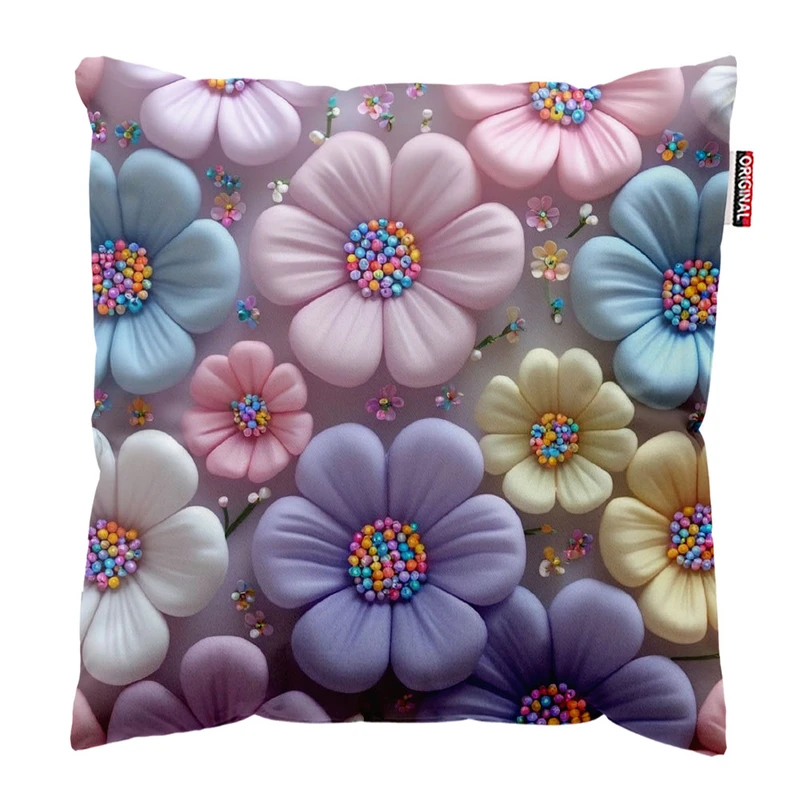  کوسن پاد آفرین طرح گل کد 3341 سایز 40*40 سانتی متر