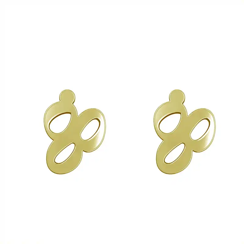 گوشواره طلا 18 عیار زنانه مدوپد مدل هندسی کد GA1-16155