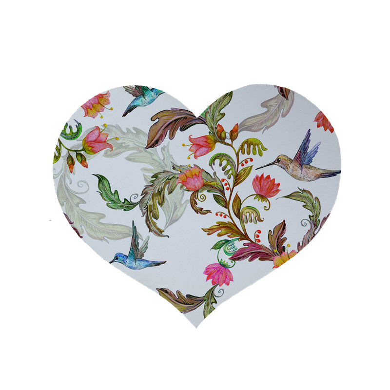 پادری مدل قلب طرح گل کد 5894 سایز 90x90 سانتی متر