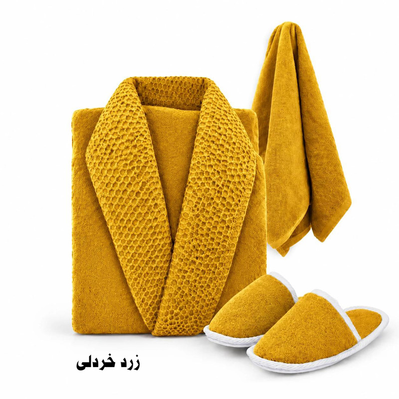  سرویس حوله پالتویی 3 تکه هنرمند مدل جی جی سایز 125 مناسب قد 160 تا 185 سانتی متر