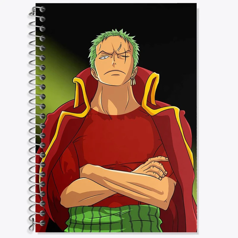 دفتر زبان 50 برگ خندالو مدل دو خط طرح زورو انیمه وان پیس One Piece کد 17248