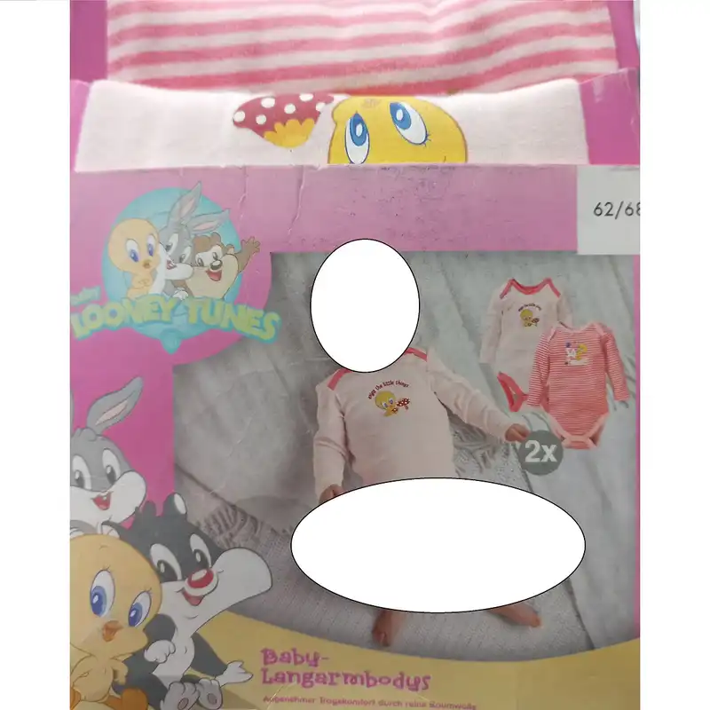 بادی آستین بلند نوزادی مدل 7125188 مجموعه دو عددی