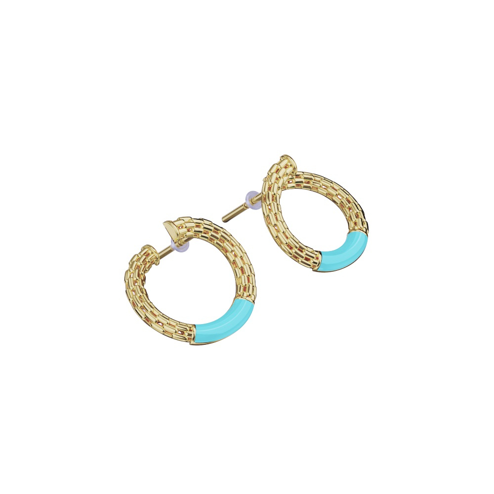 گوشواره میخی طلا 18 عیار زنانه گلدم مدل E211026