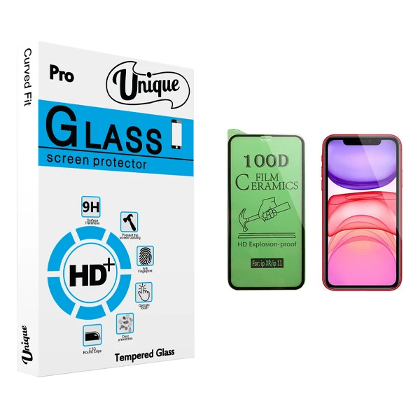 محافظ صفحه نمایش سرامیکی يونيک مدل +Clear مناسب برای گوشی موبایل اپل iPhone 11