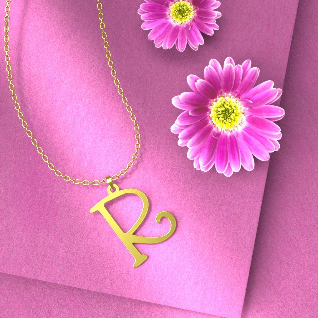 گردنبند طلا 18 عیار زنانه مدوپد مدل حرف R کد H2-1-1382 -  - 4