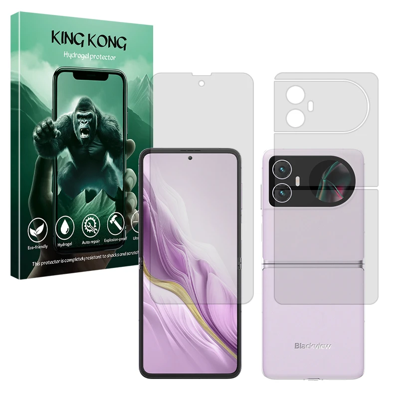 محافظ صفحه نمایش شفاف کینگ کونگ مدل Tough مناسب برای گوشی موبایل بلک ویو Hero 10 به همراه محافظ پشت گوشی
