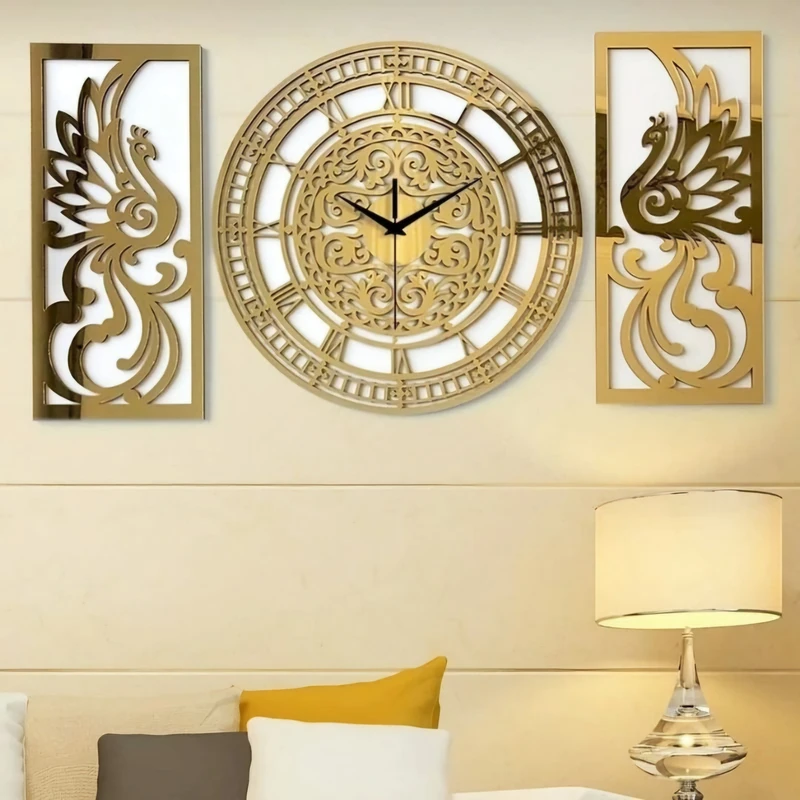 ساعت دیواری اِلیکسار مدل سیمرغ کد M111  به همراه تابلو 
