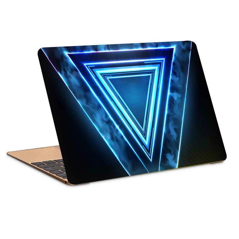 استیکر لپ تاپ طرح blue neon triangle frameکد c-95مناسب برای لپ تاپ 15.6 اینچ