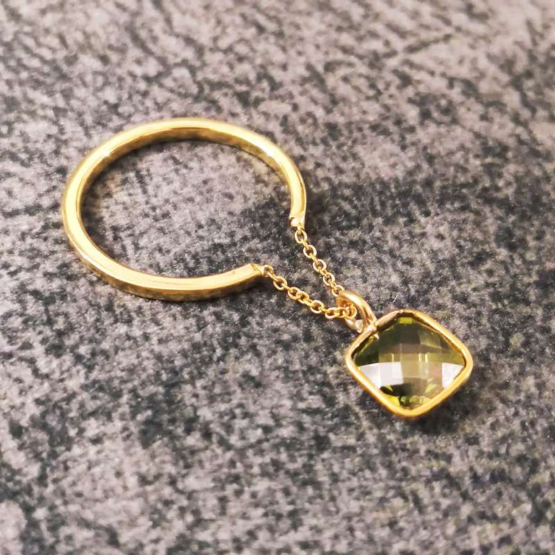 انگشتر طلا 18 عیار زنانه قیراط مدل مارکو مربع کد GH1584