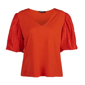 بلوز آستین کوتاه زنانه جوتی جینز مدل آستین پفی کد 202916