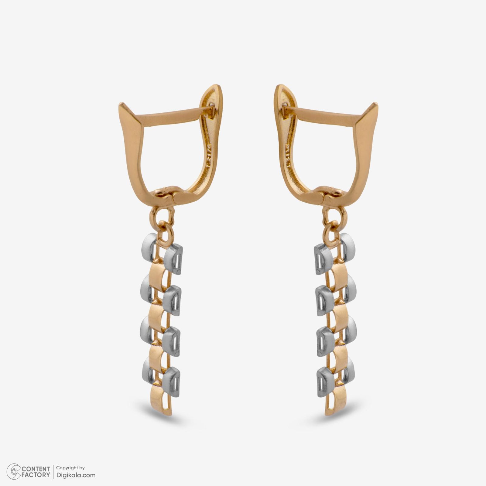 گوشواره کلیپسی طلا 18 عیار زنانه با طرح رولکس حافا گلد مدل e016 -  - 4