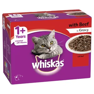 پوچ گربه ویسکاس مدل Beef وزن 100 گرم بسته 24 عددی