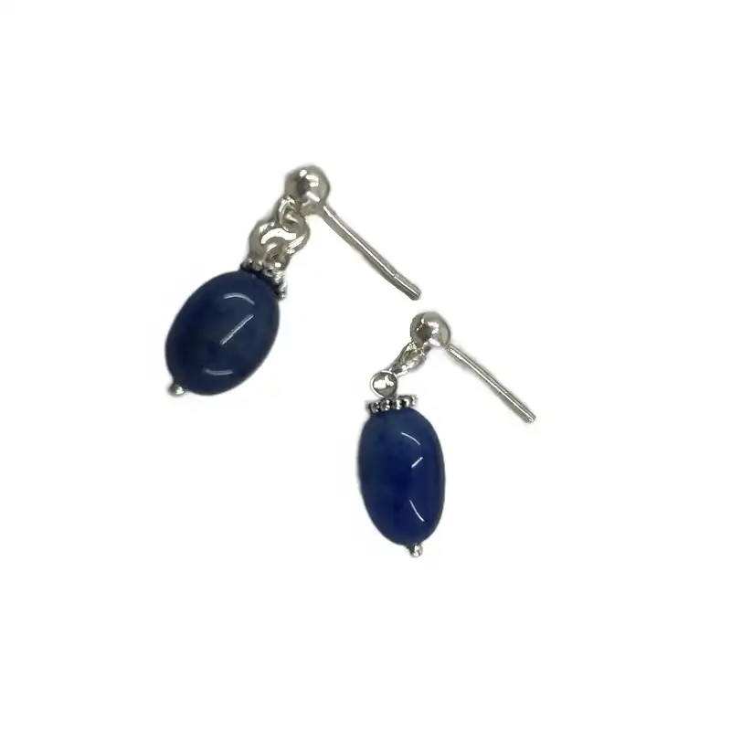 گوشواره نقره زنانه گالری ظهیرالدینی مدل SG-06 لاجورد