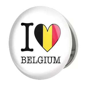 آینه جیبی خندالو طرح پرچم بلژیک مدل تاشو کد 20701 