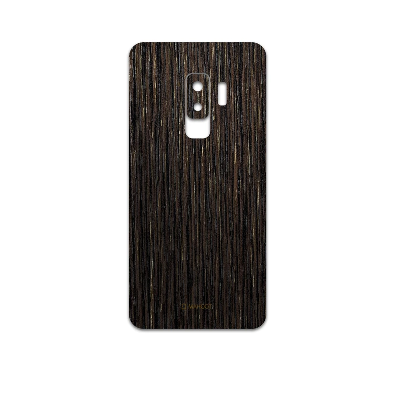 برچسب پوششی ماهوت مدل Dark-Gold-Stripes-Wood مناسب برای گوشی موبایل سامسونگ Galaxy S9 Plus