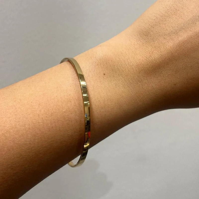 عکس شماره 3 : النگو طلا 18 عیار زنانه الی گالری مدل آینه ای 3 سایز 2