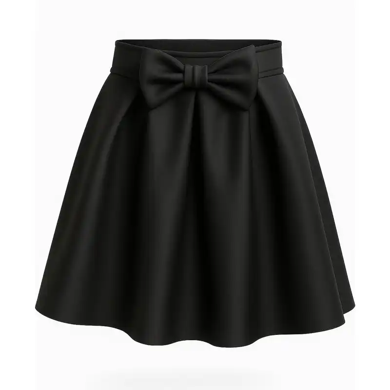 دامن چین‌دار زنانه مدل پاپیونی چیندار رنگ مشکی