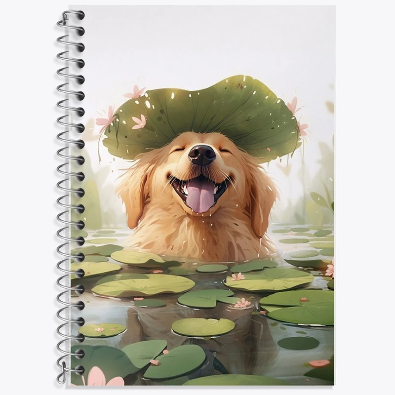 دفتر زبان 50 برگ خندالو مدل دو خط طرح سگ (Dog) کد F923