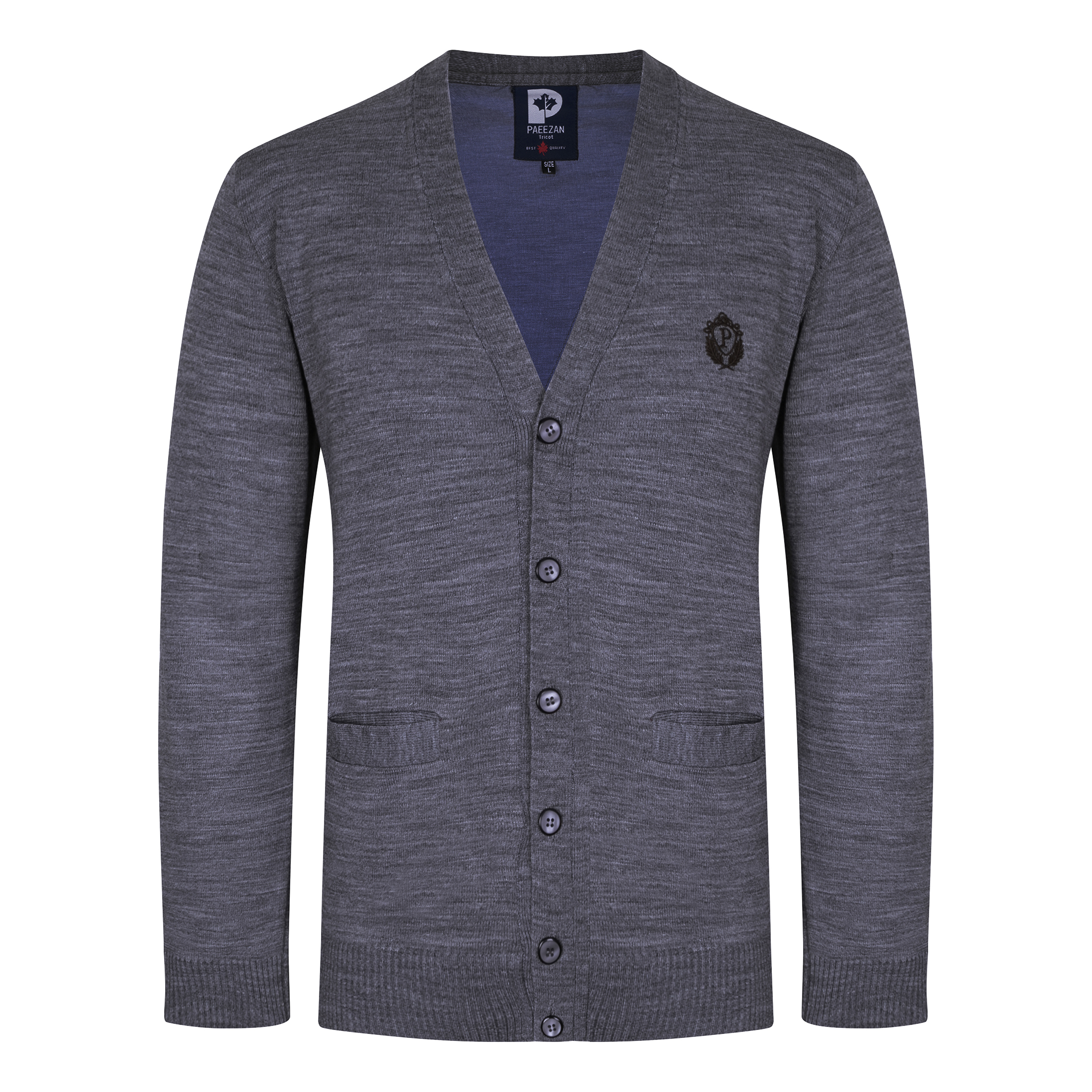 ژاکت مردانه پاییزان مدل PJ701 ملانژ رنگ طوسی