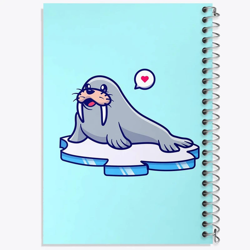 دفتر مشق 100 برگ خندالو طرح حیوانات بامزه شیر دریایی کد 29689