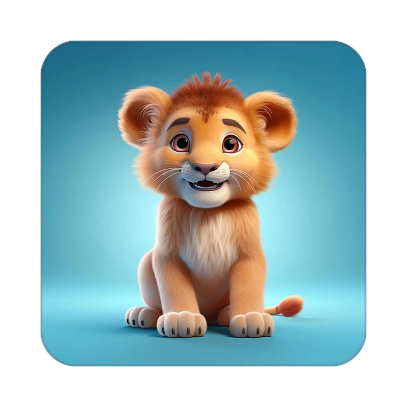 زیر لیوانی کاکتی طرح شیر مدل mp22906