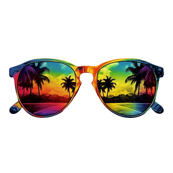  استیکر پارچه و لباس پاد آفرین طرح عینک و منظره کد 4404