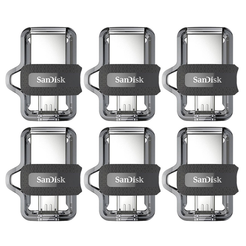فلش مموری سن دیسک مدل Ultra Dual Drive M3.0 ظرفیت 16 گیگابایت بسته 6 عددی