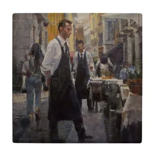 کاشی کارنیلا طرح منظره شهری مدل لوحی کد klh1768