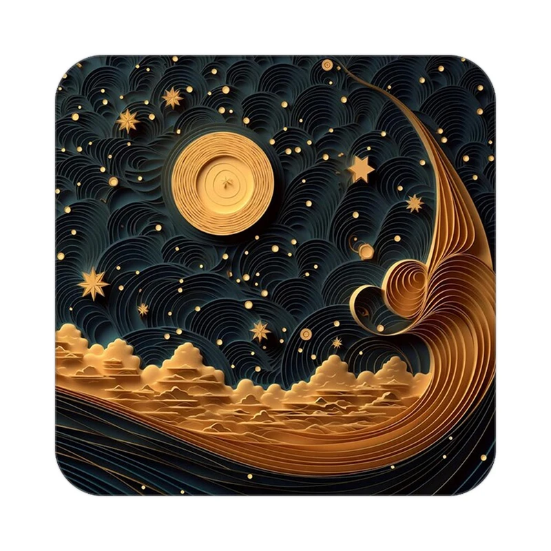 زیر لیوانی کاکتی طرح ماه و ستاره مدل mp53039