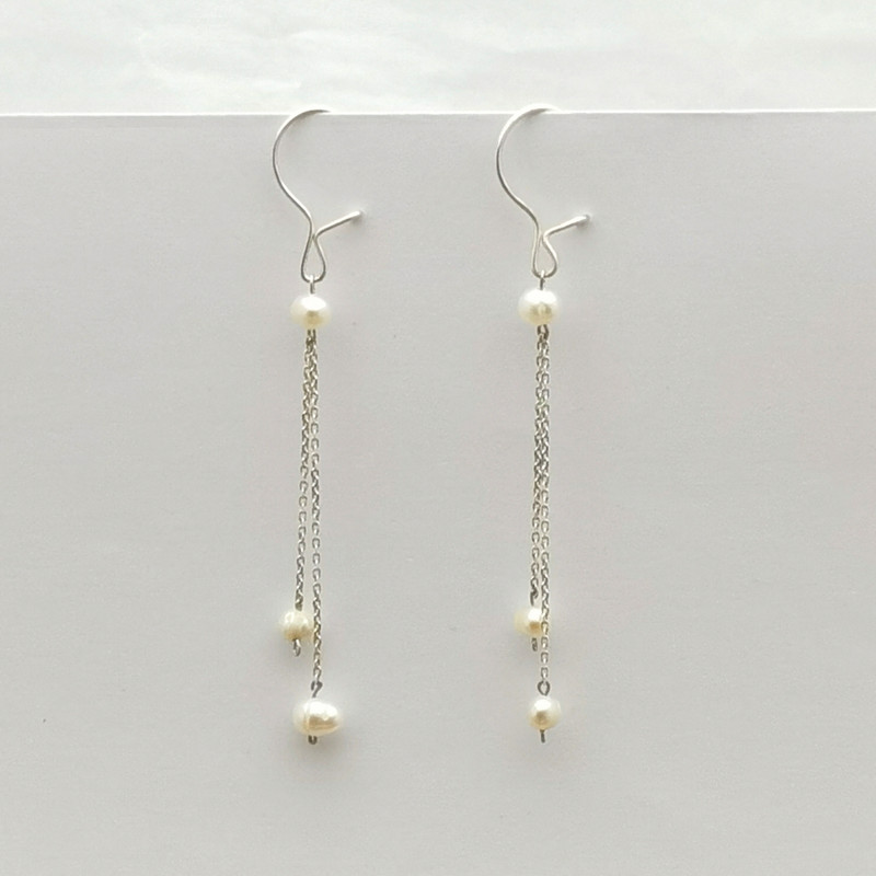 نیم ست نقره زنانه مدل مروارید تمسک S002