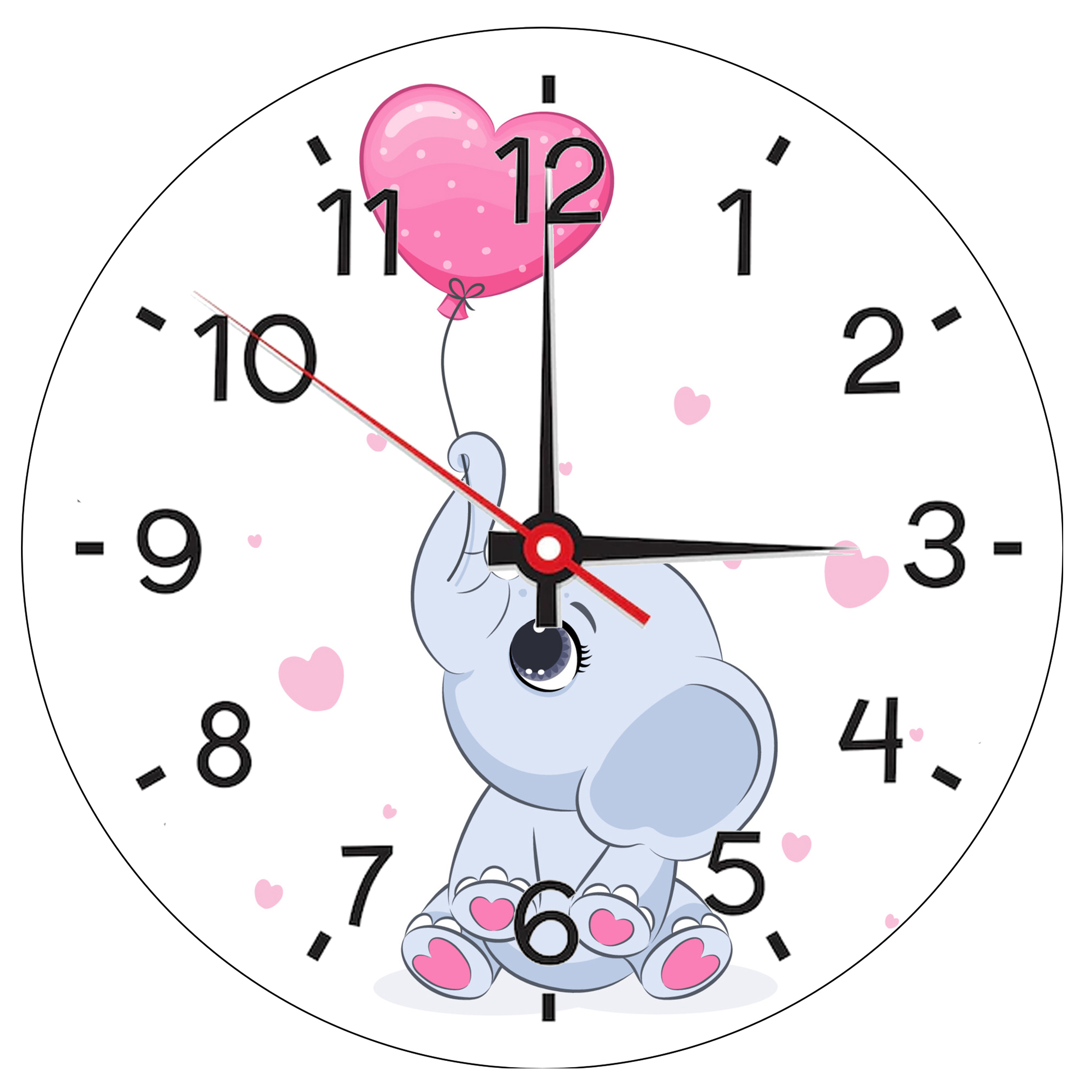 ساعت دیواری کودک مدل طرح فیل بادبادکی