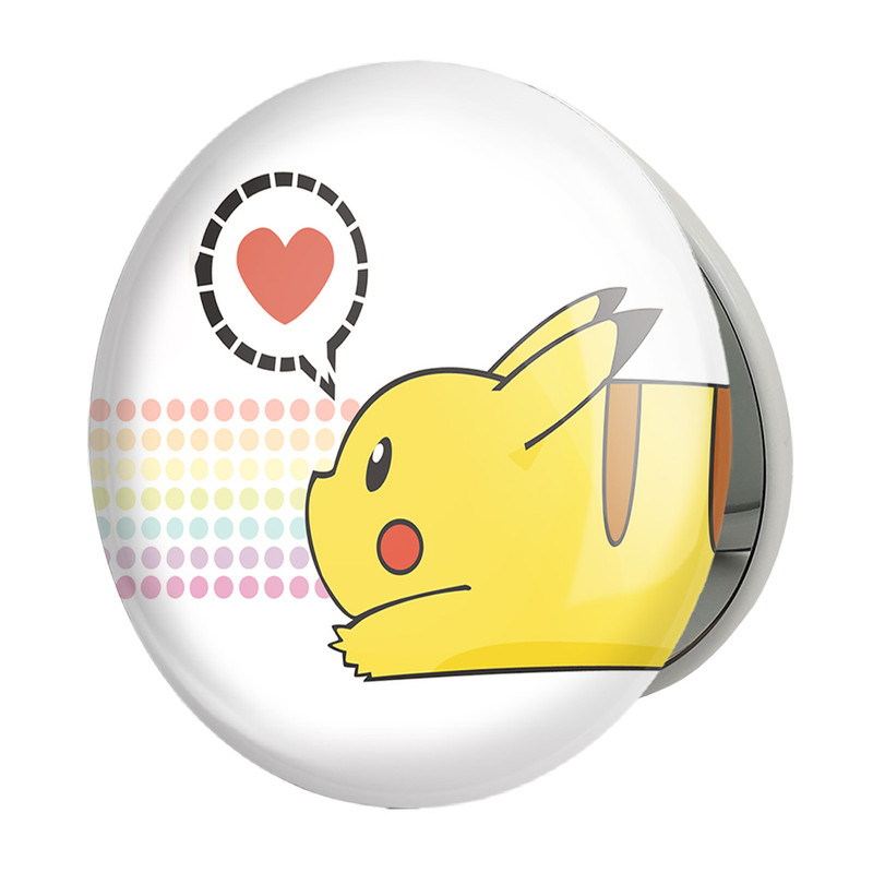 آینه جیبی خندالو طرح پیکاچو انیمه پوکمون مدل تاشو کد 17334