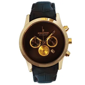 ساعت مچی عقربه‌ای مردانه رومانسون مدل  بندچرمی کرنوگراف سه موتور کد 245.14