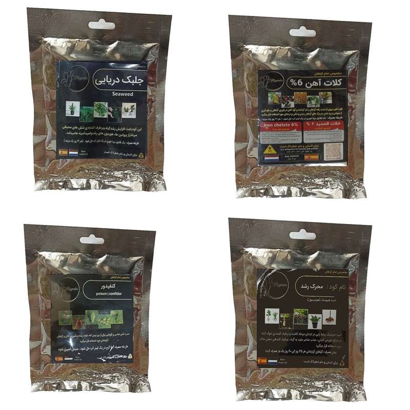 کود جلبک دریایی و کلات آهن و کنفیدور و هیومیک اسید مدل raw material وزن 200 گرم